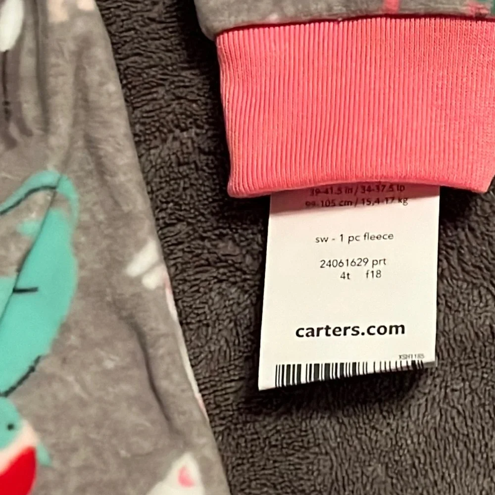 Carter’s Sleeper Fleece Christmas Cats‎ Size 4T